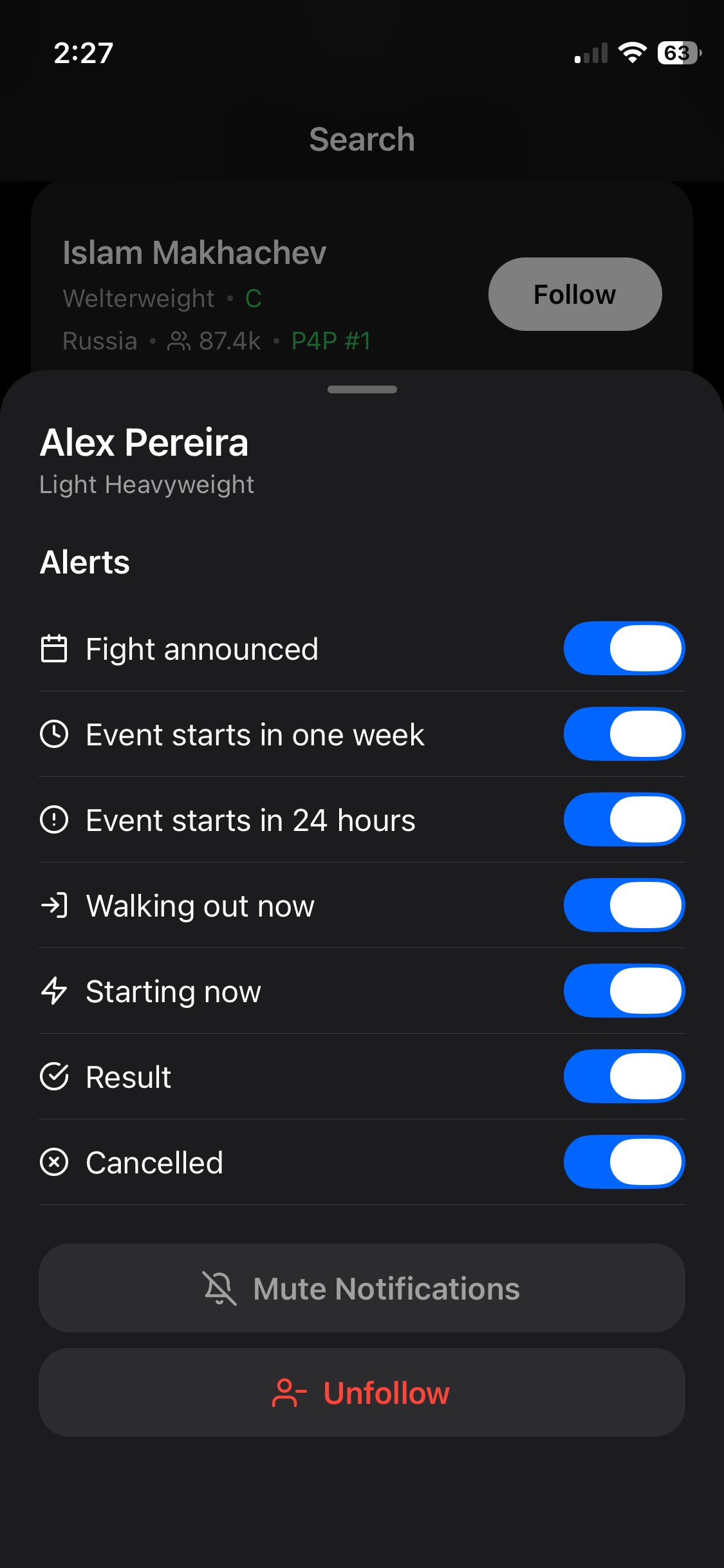 Fight alerts